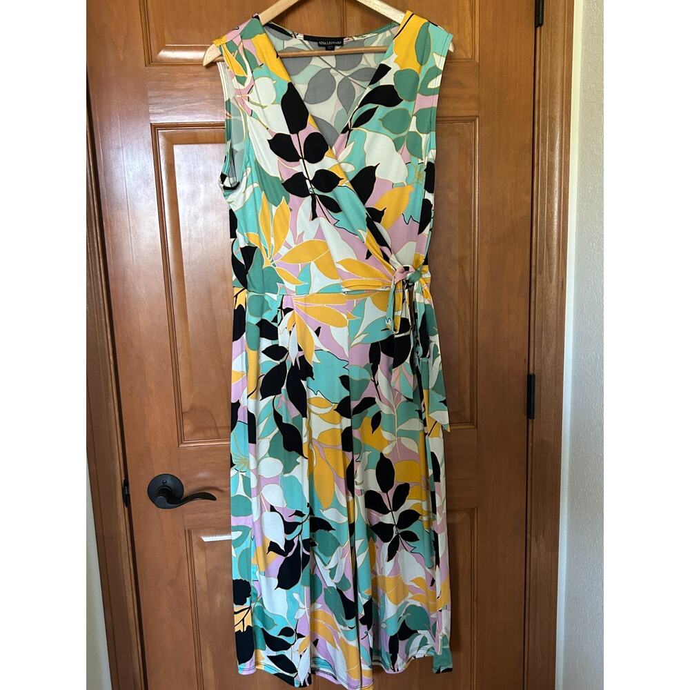 Nina Leonard - Floral Stretch Jumpsuit - XL